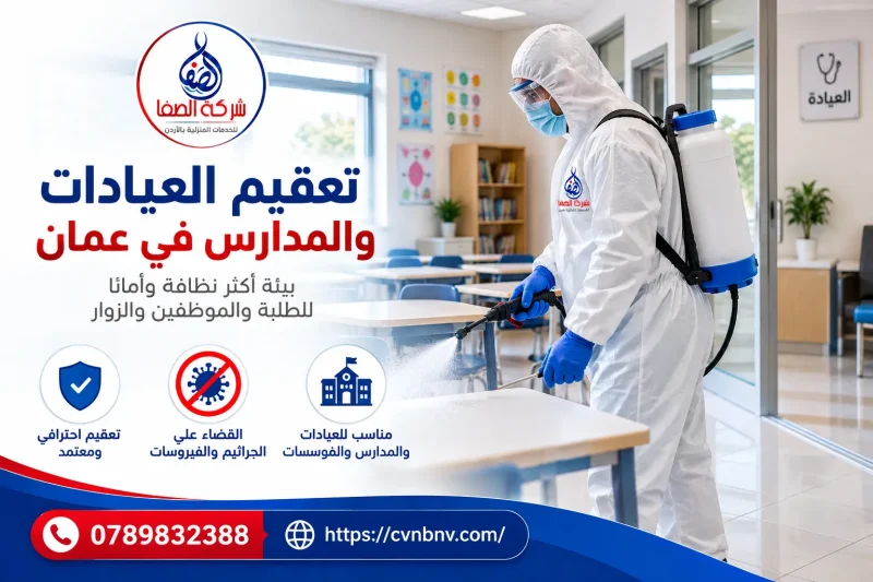 تعقيم العيادات والمدارس في عمان 0789832388 شركة الصفا الصفا